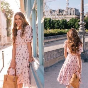 Gal Meets Glam Emily Pink Floral Dress